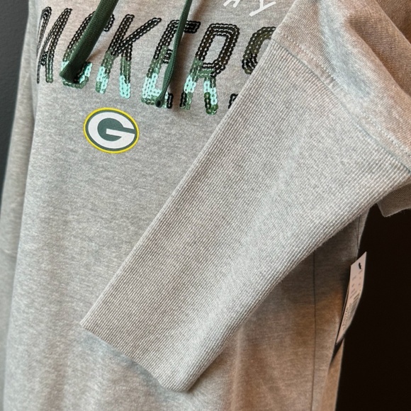 NFL, GREEN BAY PACKERS WOMEN'S GREY HOODED SWEATSHIRT, NWT, Medium - Picture 4 of 13